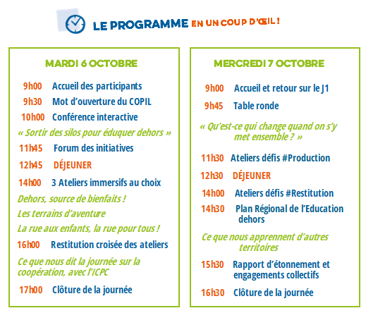 Programme en un coup d'oeil