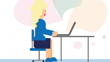 Illustration d'une femme en visioconférence