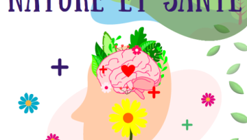 Affiche de l'événement : dessin de montagnes, d'humain et florale