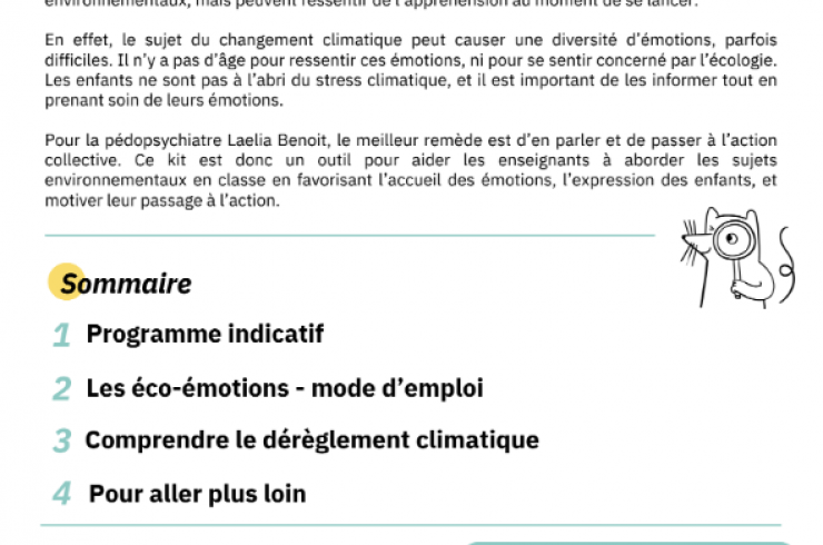Guide pour l'école : Kit "Les éco-émotions"
